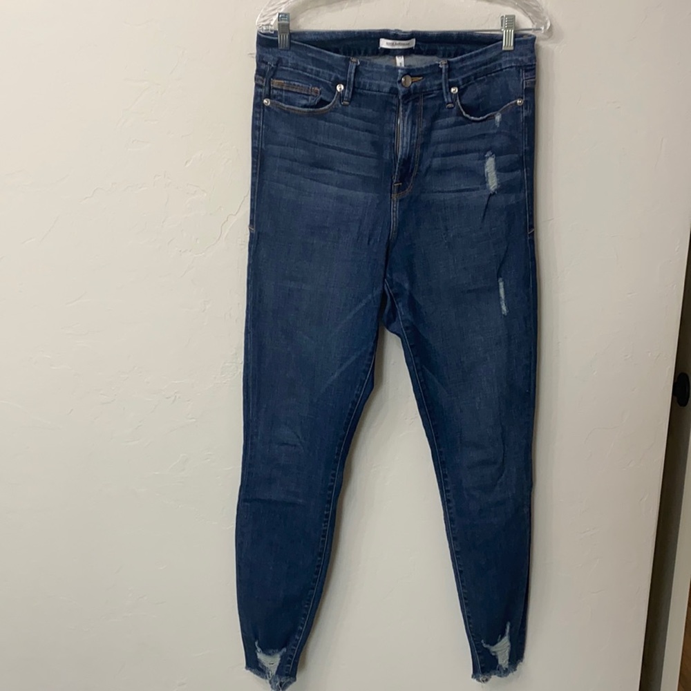 Good American good legs distressed high rise jeans size 14/32